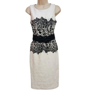 Joseph Ribkoff White and Black Pencil Dress Size 2